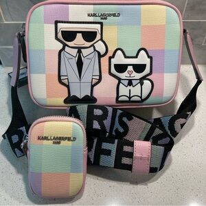 Karl Lagerfeld blush combo Pastel Crossbody Bag Set maybelle the cat NWT
